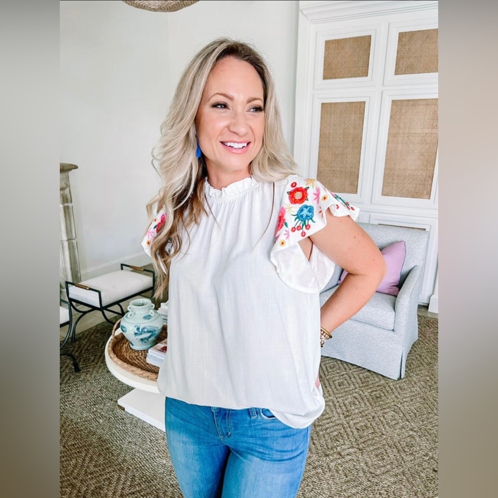 Embroidered Bohemian Top | Size Large